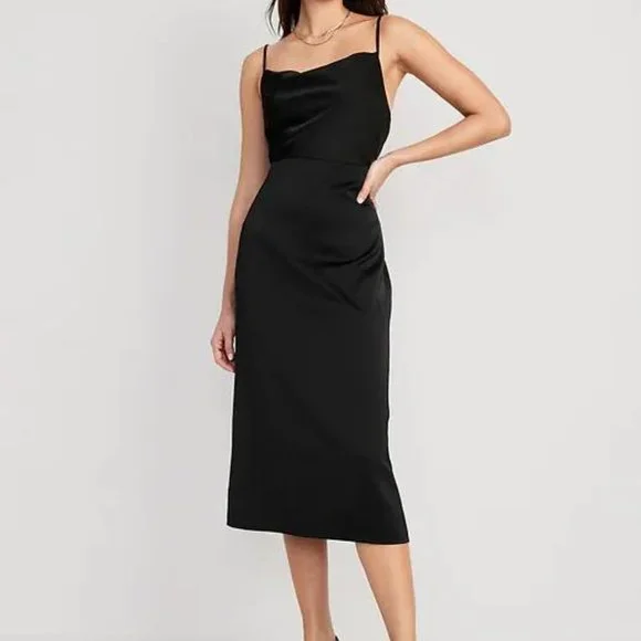 Old Navy | Dresses | Nwt Old Navy Cowlneck Satin Midi Slip Dress For Women  | Poshmark